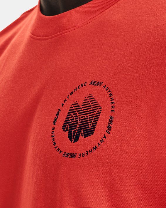 Men's UA Run Anywhere Short Sleeve, Orange, pdpMainDesktop image number 3
